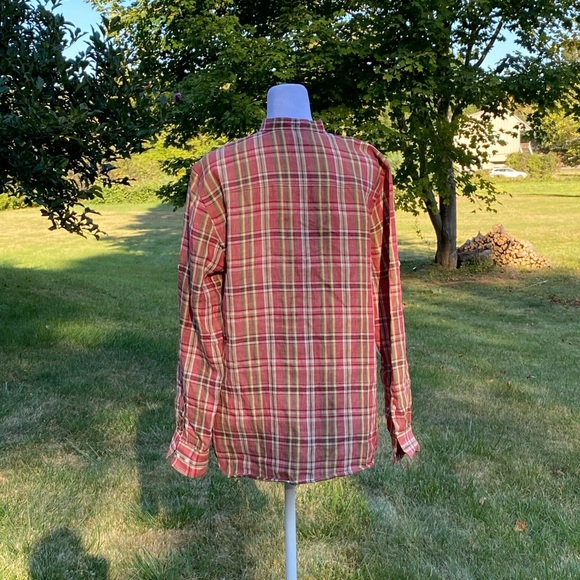 Lauren Ralph Lauren Linen Plaid Blouse Red and Green - Picture 2 of 12